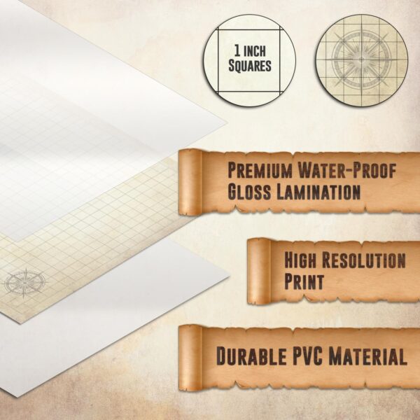 Melee Mats DND Map Starter Kit for Dungeons & Dragons Game - 24” x 36", Wet/Dry Erase Battle Terrain Grid - Ultimate Tabletop Gaming Experience with Accessories - Image 6