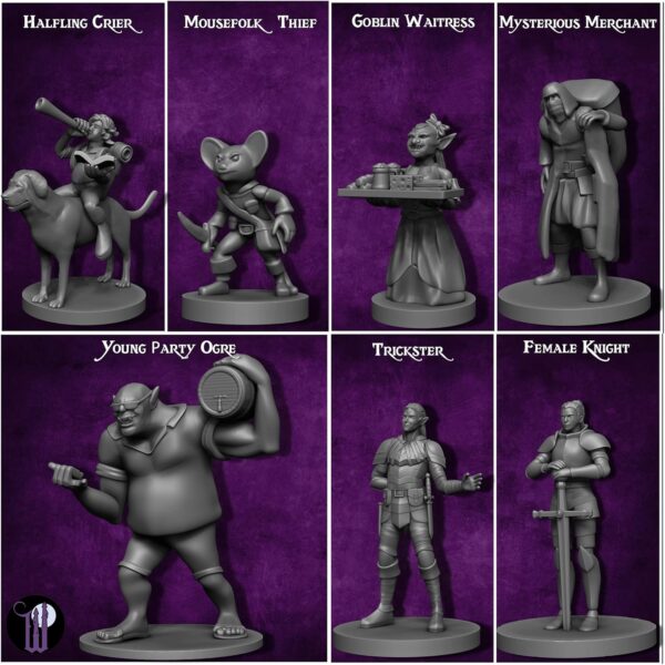 Wildspire 58 Fantasy Miniatures Set Townsfolk Characters for DND Miniatures Bulk 28mm Dungeons and Dragons Miniatures | for DND Minis and D&D Miniatures I Character Sheets & Quests - Image 3