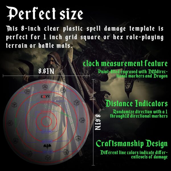 Upgraded Spell AOE Damage Template Extra Large to 30' Cube & 30' Cone, Acrylic D&D Area Effect Marker with Gift Box - Perfect Tabletop RPG Gaming Accessories, Tools for Dungeons and Dragons, TTRPGs - Image 9