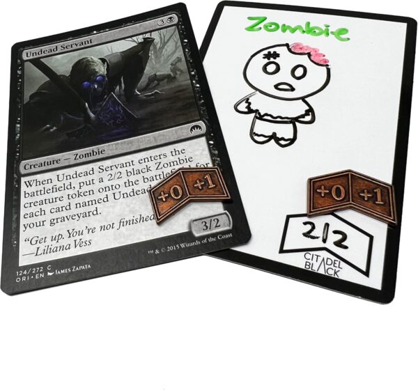 Citadel Black Dry Erase MTG Tokens Set of 50 Cards – with 2pcs Erasers, Reversible Reusable Double-Sided Universal Tokens Proxy Card, Magic: The Gathering - Image 3