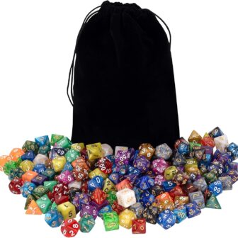 DND Double-Colors Polyhedron Dice Set for Dungeons and Dragons D&D RPG MTG Table Games D4 D6 D8 D10 D% D12 D20 25 Colors Dice with 1 Large Flannel Bag, 25 x 7 (175 Pieces) - Image 8