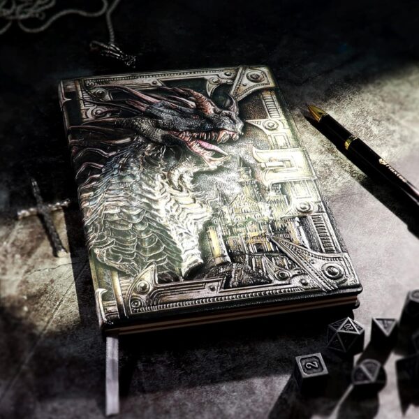 Haxtec DND Notebook 3D Embossed Dragon Leather DND Journal W/Pen Fantasy Dragon Journal for TTRPG Dungeons and Dragons DM & Player Gifts A5 Antique Colored - Image 7