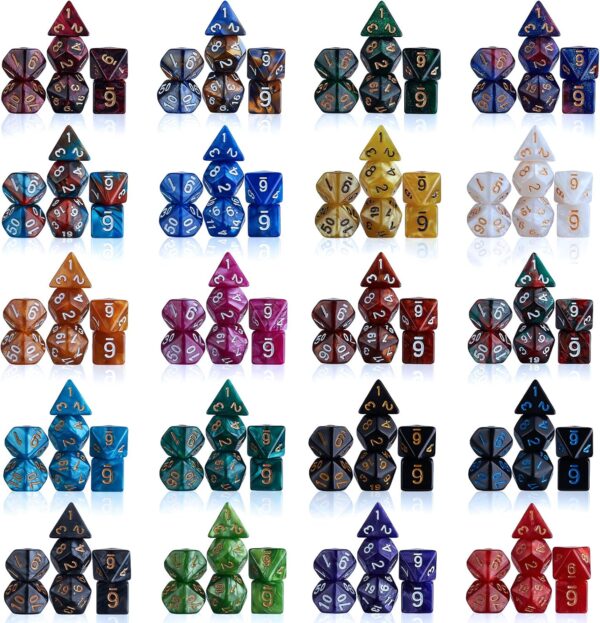 CiaraQ DND Dice Sets - 26 X 7 Polyhedral Dice (182pcs) with a Large Drawstring Bag Great for Dungeons and Dragons, Role Playing Table Game. - Image 3