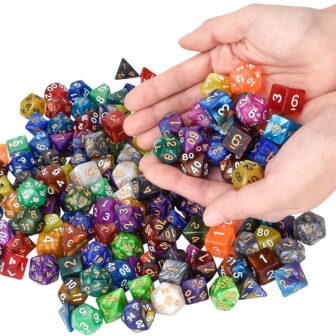DND Double-Colors Polyhedron Dice Set for Dungeons and Dragons D&D RPG MTG Table Games D4 D6 D8 D10 D% D12 D20 25 Colors Dice with 1 Large Flannel Bag, 25 x 7 (175 Pieces) - Image 5