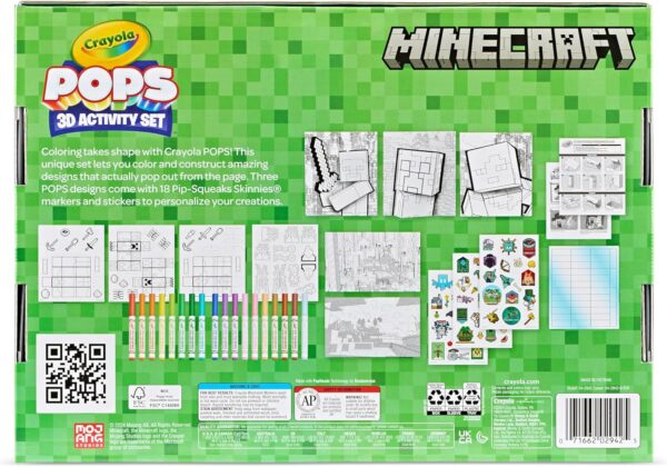 Crayola Minecraft, POPs 3D Kids Art Set, Coloring Book Alternative, Gift for Boys & Girls, Ages 6+ - Image 4