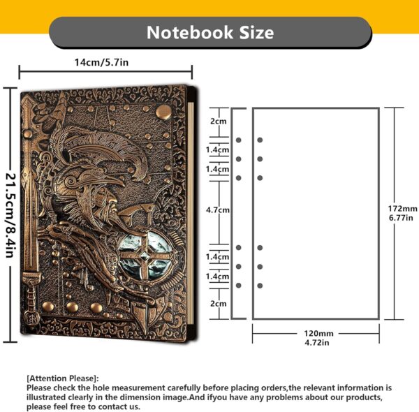 DND Binder Notebook,3D Leather Embossed Journal Writing Drawing 400 Pages for Dungeons and Dragons/D&D, Great RPG Accessories Nerdy Gifts for DM's & Players Girls Womens Mens - Image 5