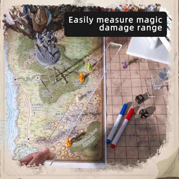 Kalami 6 Pcs Spell AOE Damage Template for DND, Clear Acrylic Area of Effect Spell Templates for DND 5e, Perfect Game Accessories for DM - Image 5