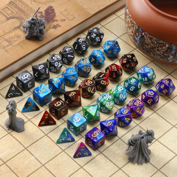 35Pcs DND Dice Set with 5 Colorful Animal Patterned Dice Pouches, Polyhedral Dice Sets for Dungeons and Dragons D&D TTRPG MTG Table Role Playing Games - Image 6