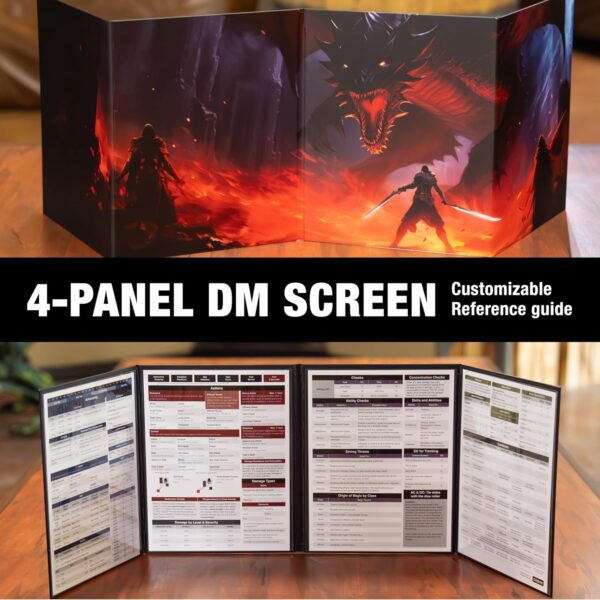 TIDYBOSS 23"x27" Dungeons and Dragons Foldable Battle Mat D&D Starter Set Kit with Dungeon Master Screen | Wet & Dry Erase DND Board Game | DND Gifts & DND Accessories - Image 6