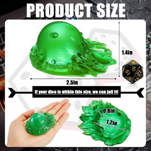 Deekin Harrycle Dice Jail Gelatinous Cube Dice Prison Resin Cage Translucent Miniature Accessory for Table Game Party Gatherings Gifts(Green) - Image 3