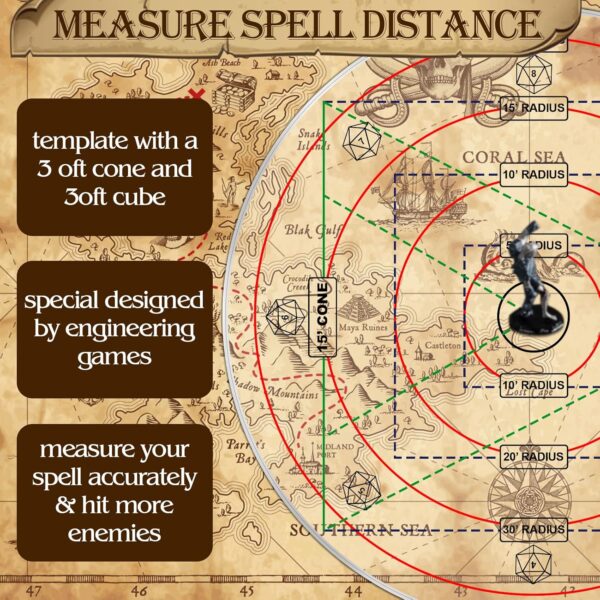 Spell AOE Damage Template for DND AOE Templates for Dungeons with Dragons Measuring Tools for RPG Gaming Accessories - Image 4