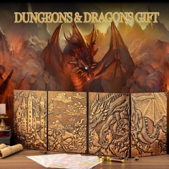 DND Dungeon Master Screen 3D Faux Leather,4 Panel Game Master Screen with Pockets DM Screen for DM Game Accessories Gift,Dungeons and Dragon,Pathfinder,D&D - Image 7