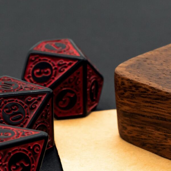 DND Dice Set-D&D Polyhedral Dice (7 Pcs) with Leather Dice Bag for Dungeons and Dragons Role Playing Dice Games RPGs (Red with Black Edge) - Image 7