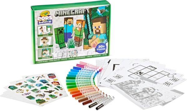 Crayola Minecraft, POPs 3D Kids Art Set, Coloring Book Alternative, Gift for Boys & Girls, Ages 6+ - Image 5