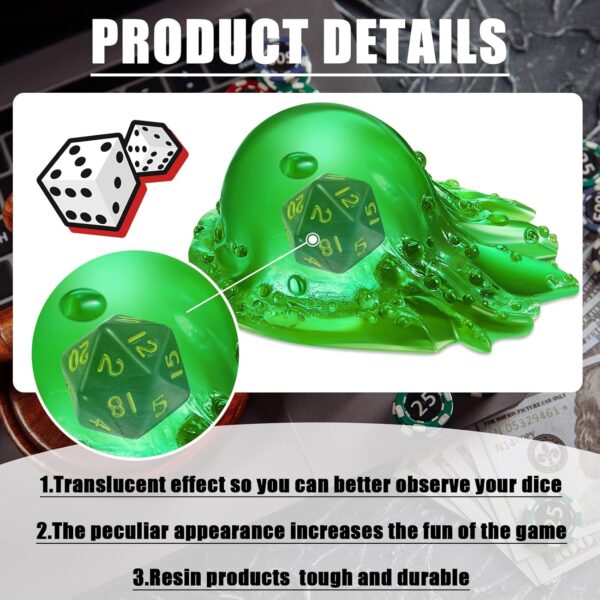 Deekin Harrycle Dice Jail Gelatinous Cube Dice Prison Resin Cage Translucent Miniature Accessory for Table Game Party Gatherings Gifts(Green) - Image 4