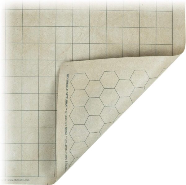 Chessex Role Playing Play Mat: Battlemat Double-Sided Reversible Mat for RPGs and Miniature Figure Games (26 in x 23 1/2 in) Squares/Hexes - Image 2