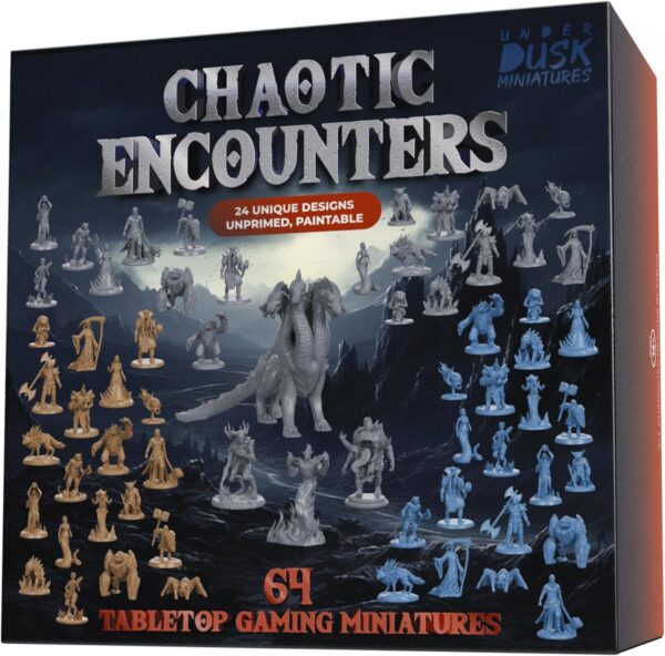 Chaotic Encounters - 64 Tabletop Gaming Miniatures for RPG/DND Miniatures/Bulk Dungeons & Dragons Miniatures/D&D Miniatures Monsters/DND Minis/DND Figures Starter Pack/Pathfinder - Image 2