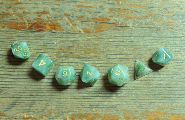 Polyhedral DND Dice Sets, 7-Die Green D&D Dice for Dungeons and Dragons Pathfinder RPG MTG Table Gaming Dice,Jade Dice (Green) - Image 7