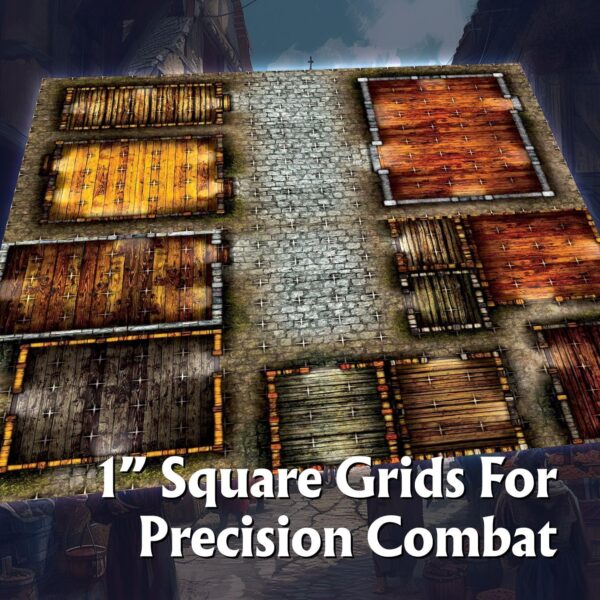 Arcknight The Cobblestone City Roleplaying Battlemaps; 16 Modular RPG Maps in 8 Double-Sided Pages, 1" Square Grid, Modular & Versatile Design for Tabletop Gaming - for Dungeons & Dragons, Pathfinder - Image 3