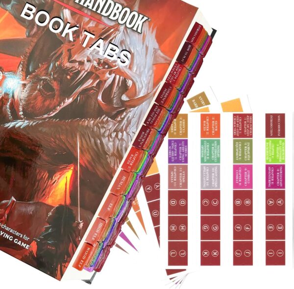 Index Tabs for D&D Player’s Handbook(Book not Included), 144 D&D Core Rulebook Color Coded Clear PVC Laminated Tabs, Double-Sided Content Design & Durable - Enhance Your Gaming Experience - Image 2