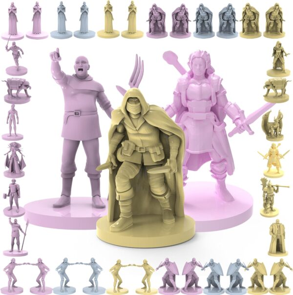 Mythical Heroes Town Dwellers, Heroes and Monsters Mini Figure Set for RPGs - 102 Pcs in 17 Designs, Suitable Size for DND (Town Edition) - Image 7