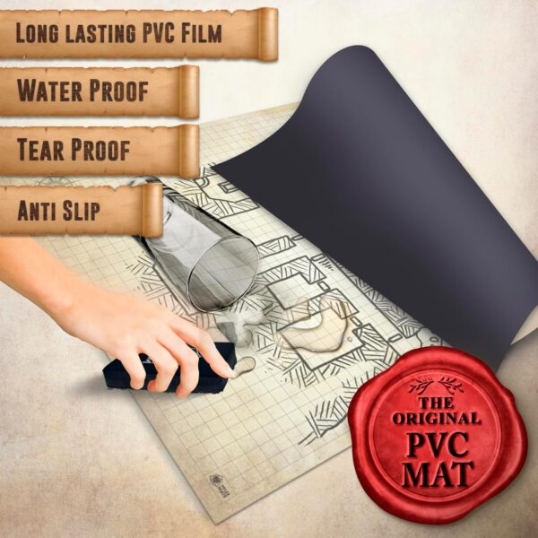 Melee Mats DND Map Starter Kit for Dungeons & Dragons Game - 35” x 48", Wet/Dry Erase Battle Terrain Grid - Ultimate Tabletop Gaming Experience with Accessories - Image 6