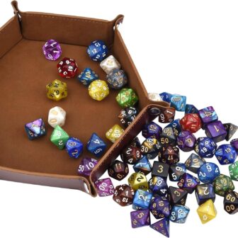 DND Double-Colors Polyhedron Dice Set for Dungeons and Dragons D&D RPG MTG Table Games D4 D6 D8 D10 D% D12 D20 25 Colors Dice with 1 Large Flannel Bag, 25 x 7 (175 Pieces) - Image 6