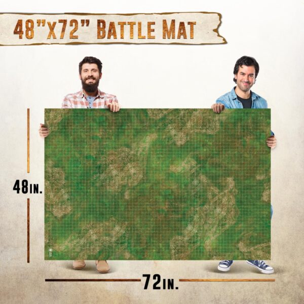 Battle Game Mat for DND - [48" x 72"] Wargaming Tabletop Map - Gaming Board for Warhammer 40k, Dungeons and Dragons, Wargame RPG - Vinyl Gaming Grass Terrain - Image 3