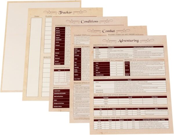 Hexers Game Master Screen, Compatible with Dungeons and Dragons, DND DM Pathfinder RPG Role-Playing, 4 Customizable Panels Inserts Included That Slide into The Pouches, Dry Erase Tracker Sheet - Image 6