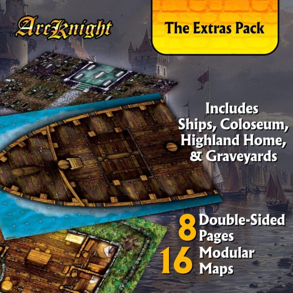 Arcknight The Extras Pack Roleplaying Battlemaps; 16 Modular RPG Maps in 8 Double-Sided Pages, 1" Square Grid, Modular & Versatile Design for Tabletop Gaming - for Dungeons & Dragons & Pathfinder - Image 2