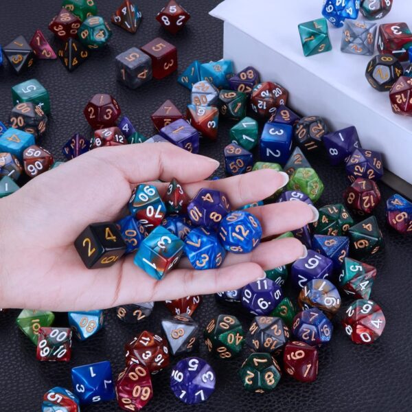 CiaraQ DND Dice Sets - 26 X 7 Polyhedral Dice (182pcs) with a Large Drawstring Bag Great for Dungeons and Dragons, Role Playing Table Game. - Image 10