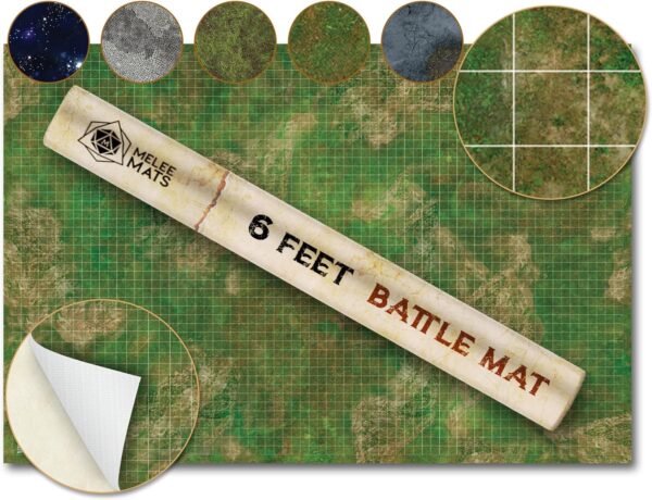 Battle Game Mat for DND - [48" x 72"] Wargaming Tabletop Map - Gaming Board for Warhammer 40k, Dungeons and Dragons, Wargame RPG - Vinyl Gaming Grass Terrain - Image 2