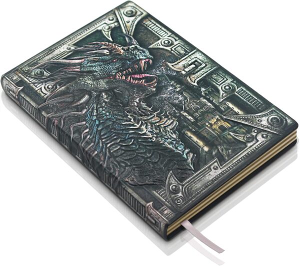 DND Dungeons and Dragons Journal Notebook - 3D Embossed Leather Journal Dragon Journal with Lined Paper Cool DND Notebook Accessories DND Gifts for Women & Men & Nerdy (A5,Multicolor) - Image 2