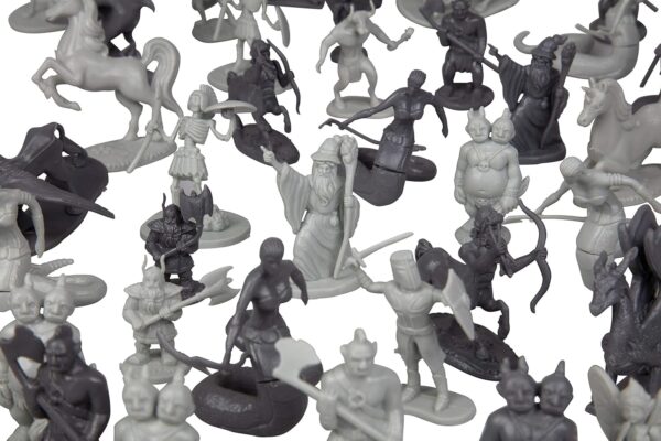 Monster Fantasy Creature Mini Action Figure Playset - 98pcs Toy Miniatures w 14 Unique Designs - Dragons, Wizards, Orcs, & More- XL 1/32 Scale Compatible with Dungeons and Dragons and Other RPG Games - Image 4