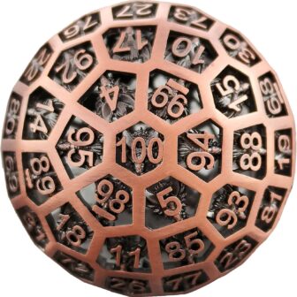 D100 DND Metal Hollow Dice D&D D100 Polyhedral Dice Dungeon and Dragon Gift Cosplay Dice Accessories Board Game Large Giant 50mm D100 Dice Pathfinder - red Copper - Image 2