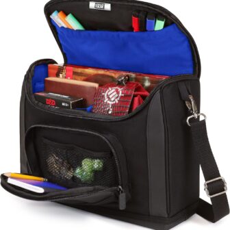 USA GEAR Compact Travel Bag Compatible with Dungeons and Dragons Accessories - Small DND Bag fits RPG Player Essentials, Player's Handbook, Character Sheets, Dice, Tokens, & Mini Player Items (Blue) - Image 2