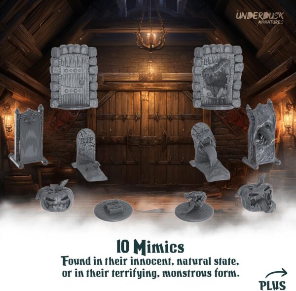 Monsters, Mimics, & Mysteries - 34 Tabletop Gaming Miniatures for RPG/DND Miniatures/Bulk Dungeons & Dragons Miniatures/D&D Miniatures Monsters/DND Minis/DND Figures Starter Pack - Image 4