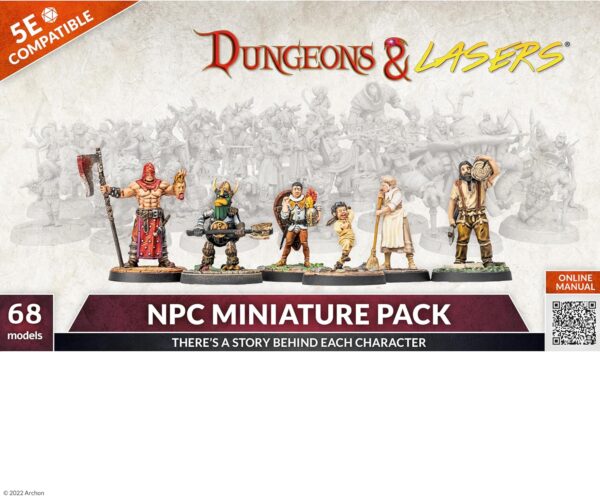 Dungeons & Lasers NPC DND Miniatures Pack - 68 Figurines with Scenic Bases for 5E Compatible Tabletop RPG Games - 28MM Unpainted and Unassembled - for Ages 14 Years + - Image 9