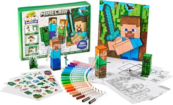 Crayola Minecraft, POPs 3D Kids Art Set, Coloring Book Alternative, Gift for Boys & Girls, Ages 6+ - Image 10