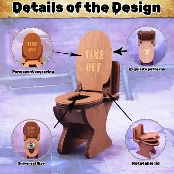 DND Dice Jail, Dice Chair of Shame with Dunce Hat, DND Accessories for Dungeons and Dragons, DND Gift for Fans of Tabletop Games, Time Out Chair for RPG Game, Fits Die Size D4-D20 - Image 5