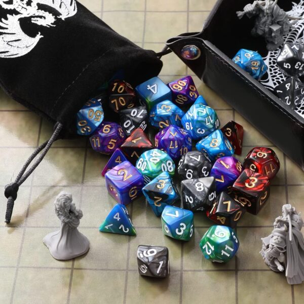 35Pcs DND Dice Set with 5 Colorful Animal Patterned Dice Pouches, Polyhedral Dice Sets for Dungeons and Dragons D&D TTRPG MTG Table Role Playing Games - Image 7