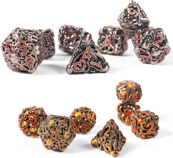 AncientDeer DND Dice Set 7 Pieces D&D Pure Copper Hollow Polyhedral DND Dice W/Gift Box & Dice Bag for DND RPG Explorers Savage World and Table DND Dungeons and Dragons Role Playing - Image 10