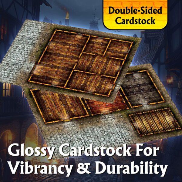 Arcknight The Cobblestone City Roleplaying Battlemaps; 16 Modular RPG Maps in 8 Double-Sided Pages, 1" Square Grid, Modular & Versatile Design for Tabletop Gaming - for Dungeons & Dragons, Pathfinder - Image 4