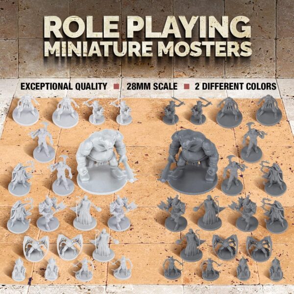 Path Gaming 38 Miniatures Fantasy Tabletop RPG Figures for Dungeons and Dragons, Pathfinder Roleplaying Games. 28MM Scaled Miniatures, 10 Unique Designs, Bulk Unpainted, Great for D&D/DND - Image 6