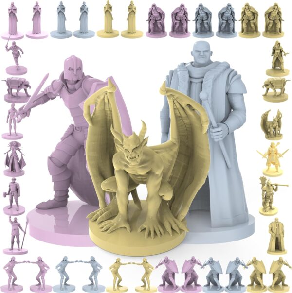 Mythical Heroes Town Dwellers, Heroes and Monsters Mini Figure Set for RPGs - 102 Pcs in 17 Designs, Suitable Size for DND (Town Edition) - Image 2