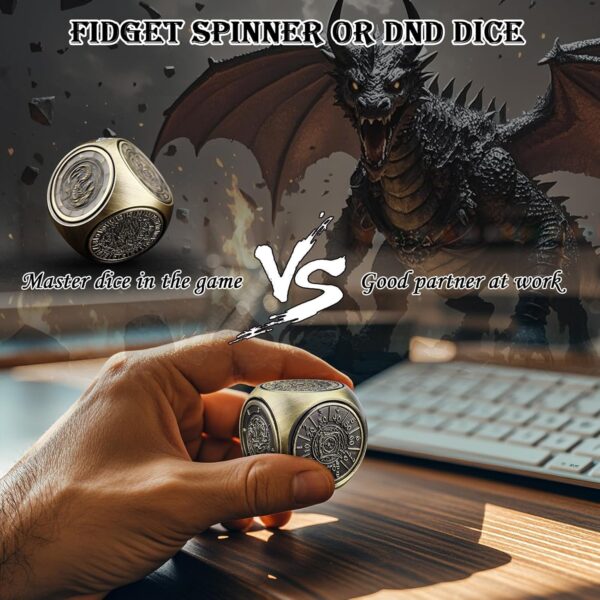 Haxtec Spinner Dice 7-in-1 Metal DND Dice Set Unique Dice Spinner Goblins Metal D&D Die for Dungeons and Dragons DND Gifts - Image 5