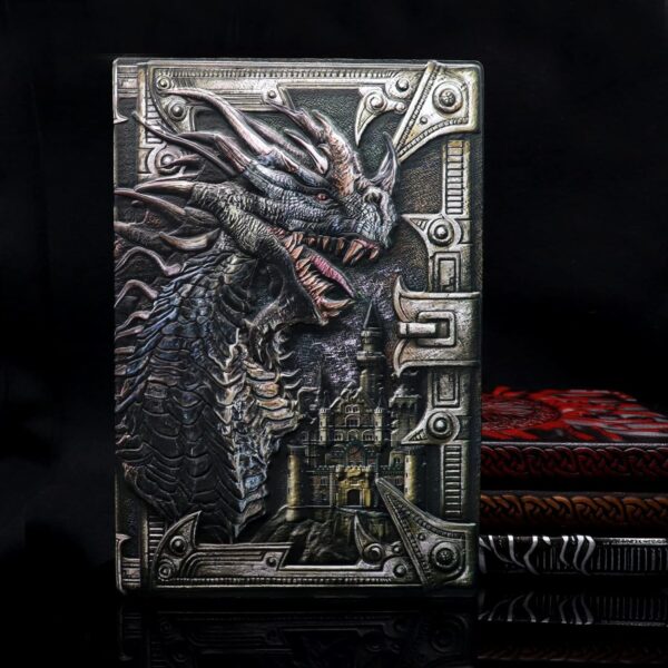 Haxtec DND Notebook 3D Embossed Dragon Leather DND Journal W/Pen Fantasy Dragon Journal for TTRPG Dungeons and Dragons DM & Player Gifts A5 Antique Colored - Image 3