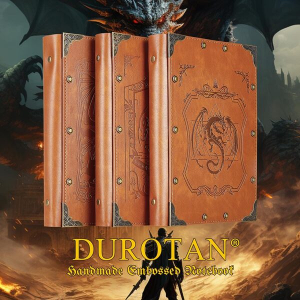 DUROTAN DND Journal D&D Notebook Embossed 400 Pages A5 Refillable Leather Notebook for Dungeons & Dragons Accessories D&D Gifts for DM's & Players Men & Women - Image 7