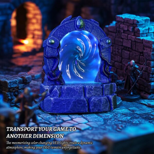 CZYY DND Glowing Portal Resin Miniature with Color-Changing LED Lights - Magic Portal Terrain, RPG Scenery for Tabletop Wargaming, Dungeons & Dragons and Warhammer - Image 3