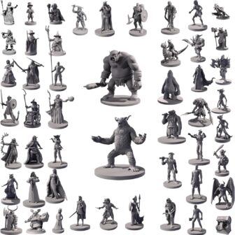 50 Unique Miniatures Fantasy Tabletop RPG Figures for Dungeons and Dragons, Pathfinder Roleplaying Games. Bulk unpainted, Great for D&D - Image 4
